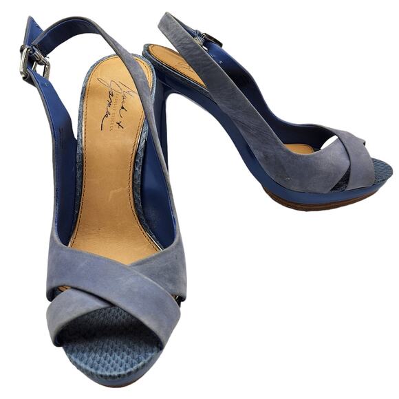 Badgley Mischka Platform Open Toe Stiletto Slingback Shoe 9.5 - Picture 1 of 8